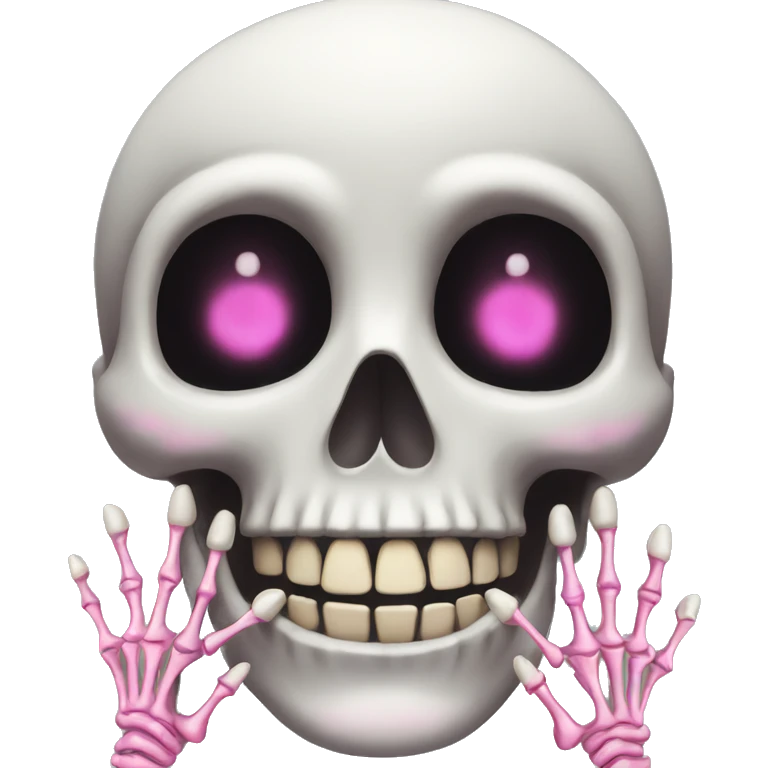 Skeleton with pink nails emoji