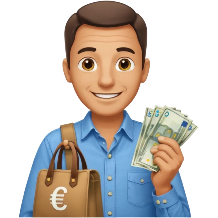 UNCLE WITH a bag of Euro MONEY emoji