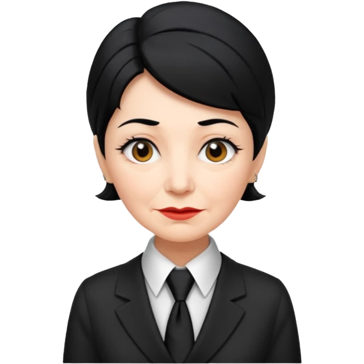 old women with Necktie. different hair style, black hair. emoji