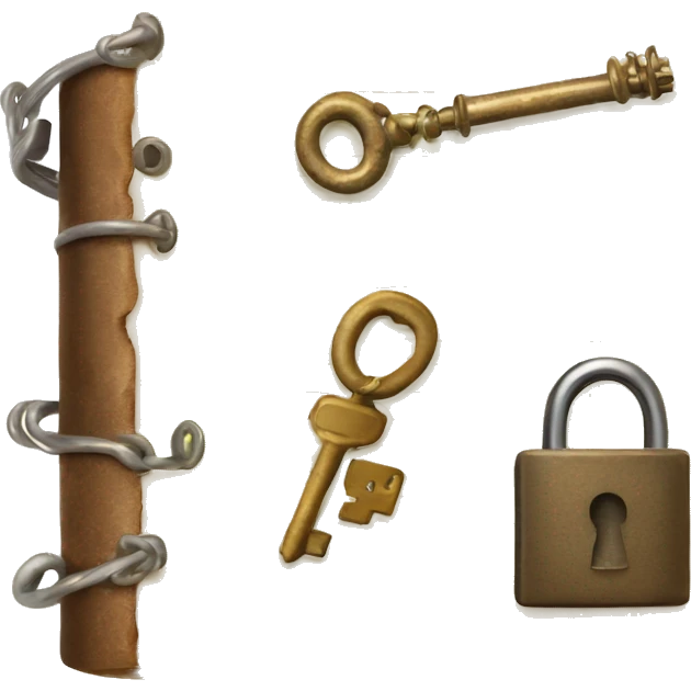 vintage diary with lock and key emoji
