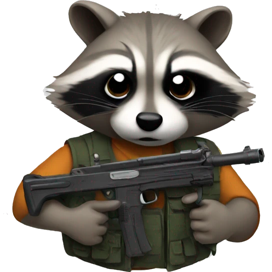 Raccoon with a gun  emoji