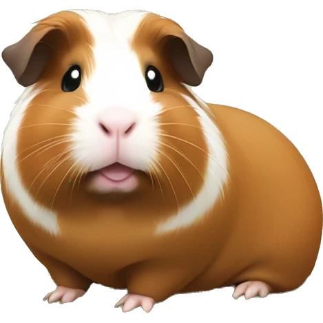 Brown  semi chubby guinea pig on grass emoji