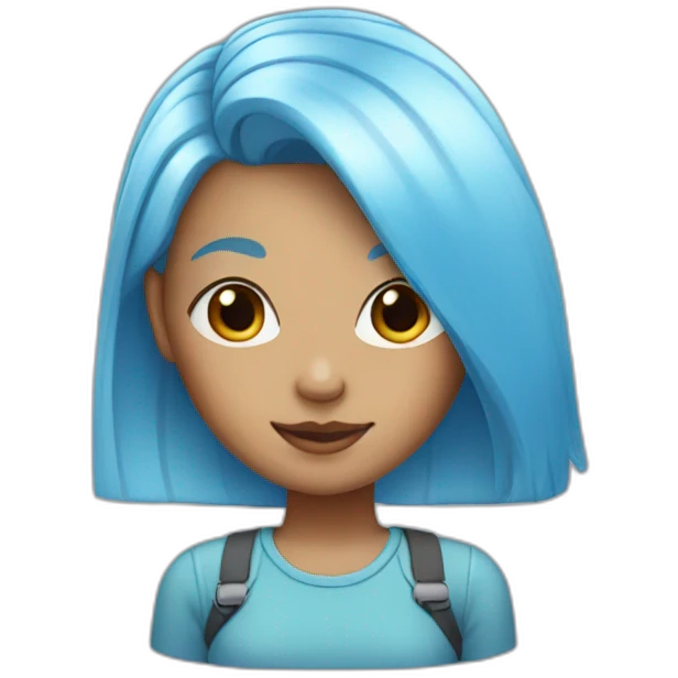 girl with light blue hairstyle emoji