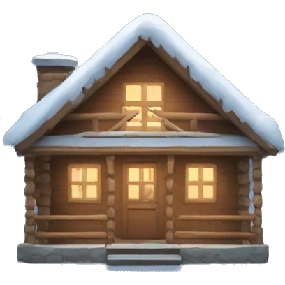 winter cabin emoji