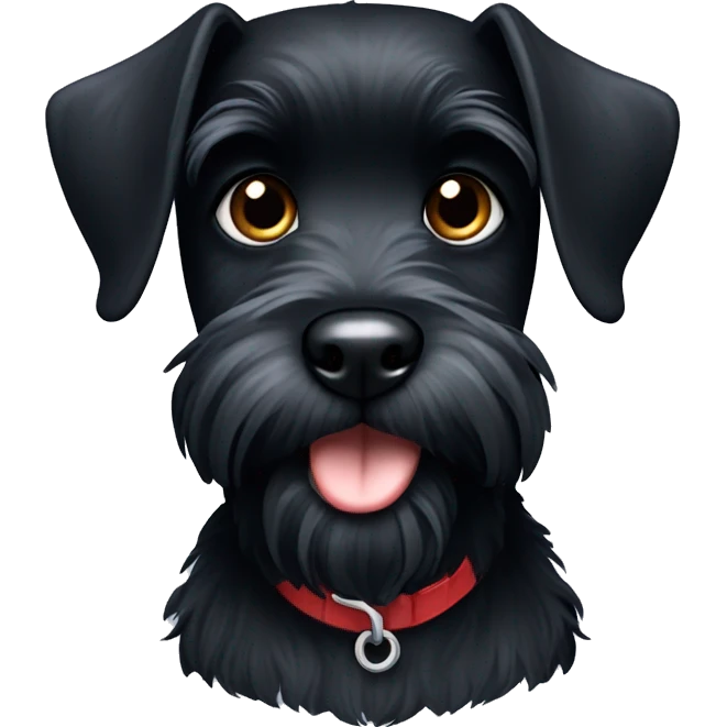 Mini black schnauzer doodle emoji