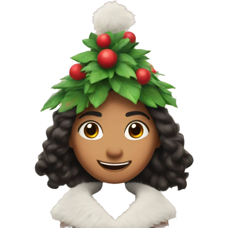 moana christmas hat open arms emoji