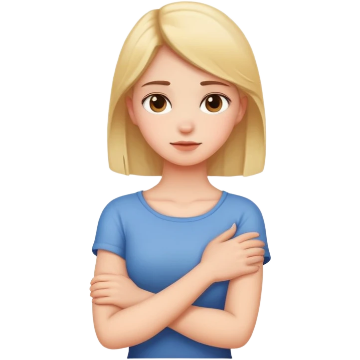Arms crossed holding neck girl  emoji