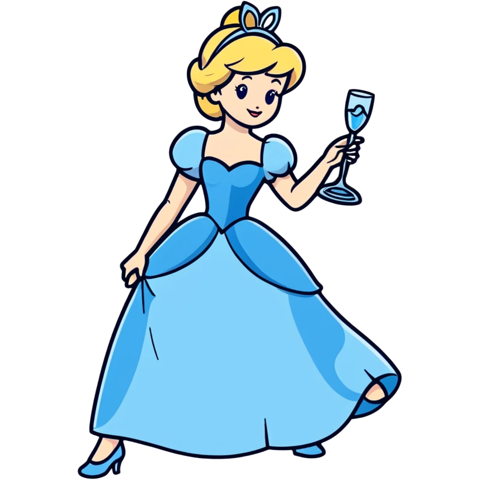 Cinderella with glass slipper emoji