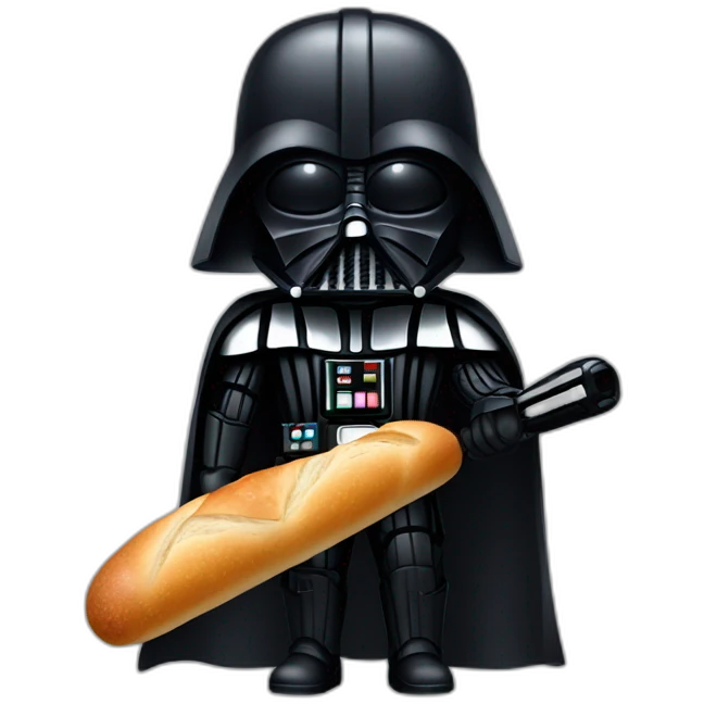 darth vader with a baguette instead of lightsaber emoji