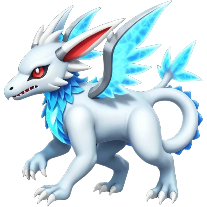 Neon Vibrant Pulsating Trail-glowing Chromatic Trico-Absol-Protogen-Salamence-Silvally-fusion-hybrid emoji