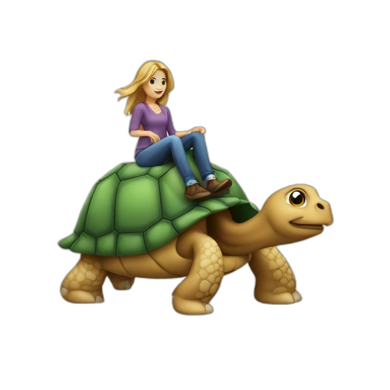 Cheval sur tortue sur chat emoji
