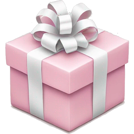 Light pink Christmas gifts under a white Christmas tree  emoji