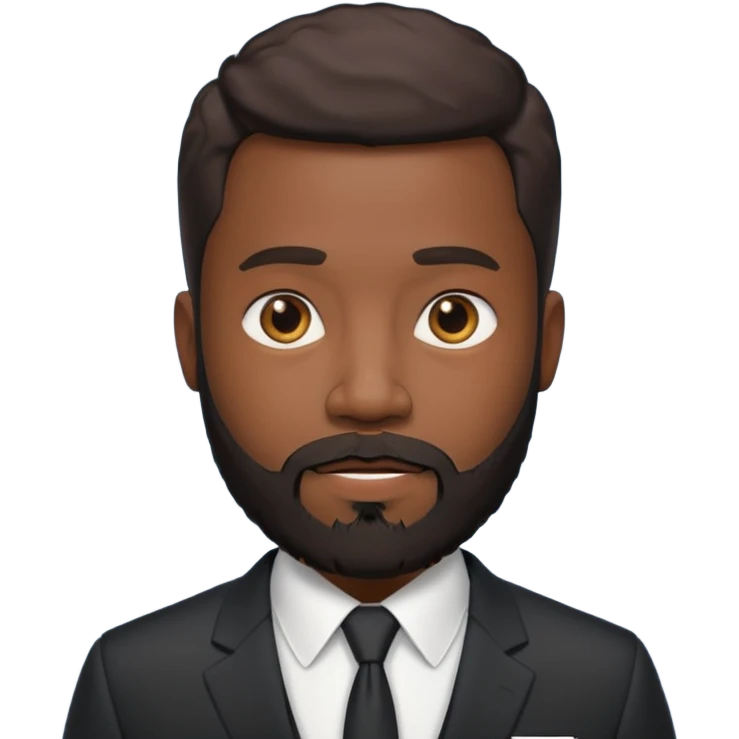 bearded black man in a suit emoji