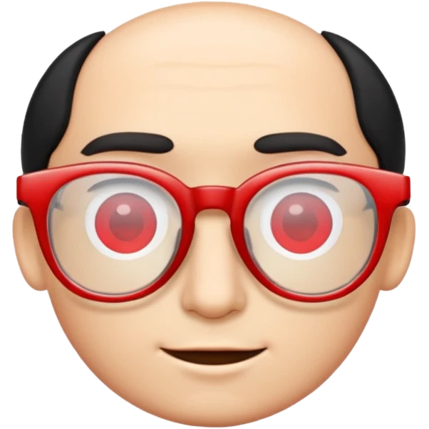 Red Glasses with subtle shine and curved frame edges. emoji