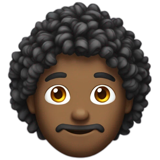 gamer au cheveux chatin et bouclé emoji