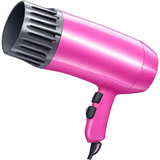 Pink hairdryer emoji