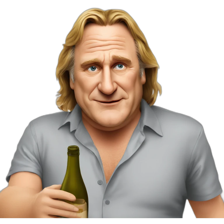 Gérard Depardieu drink wine emoji