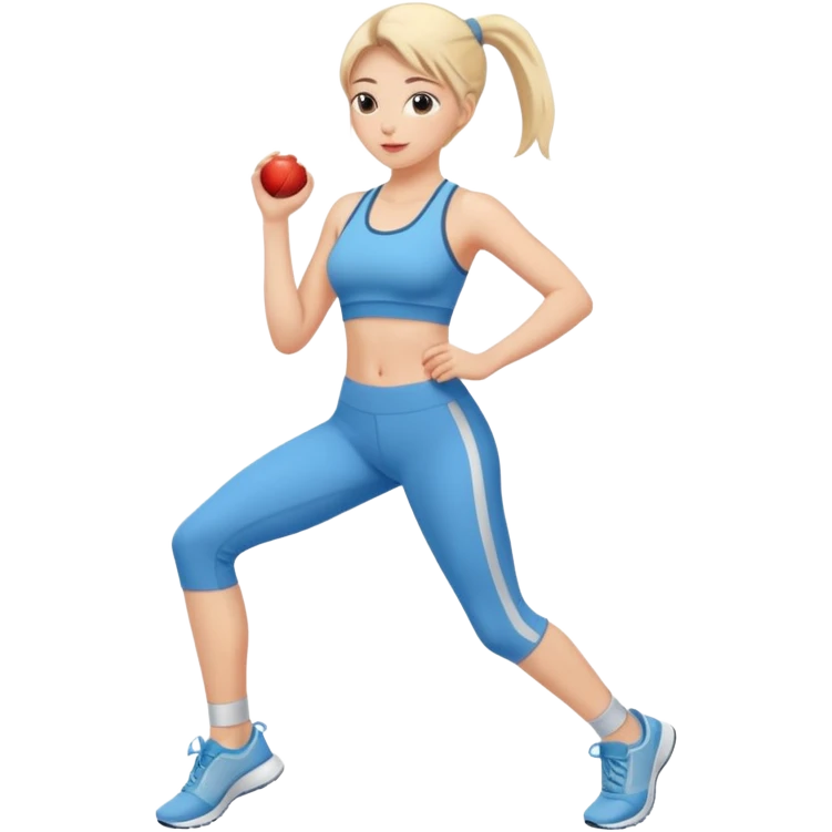 a girl does morning exercises emoji