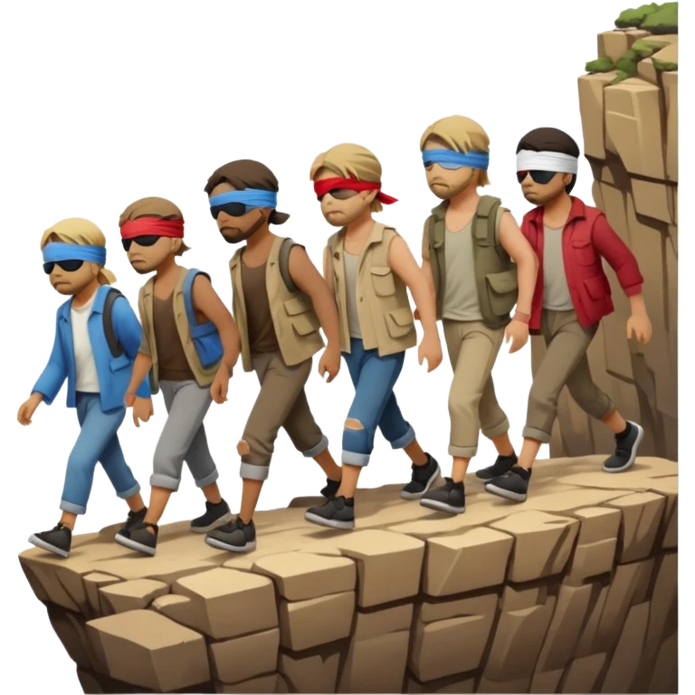the blind leading the blind off a cliff  emoji