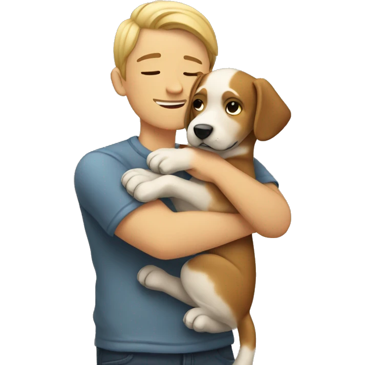 human hugging dog emoji