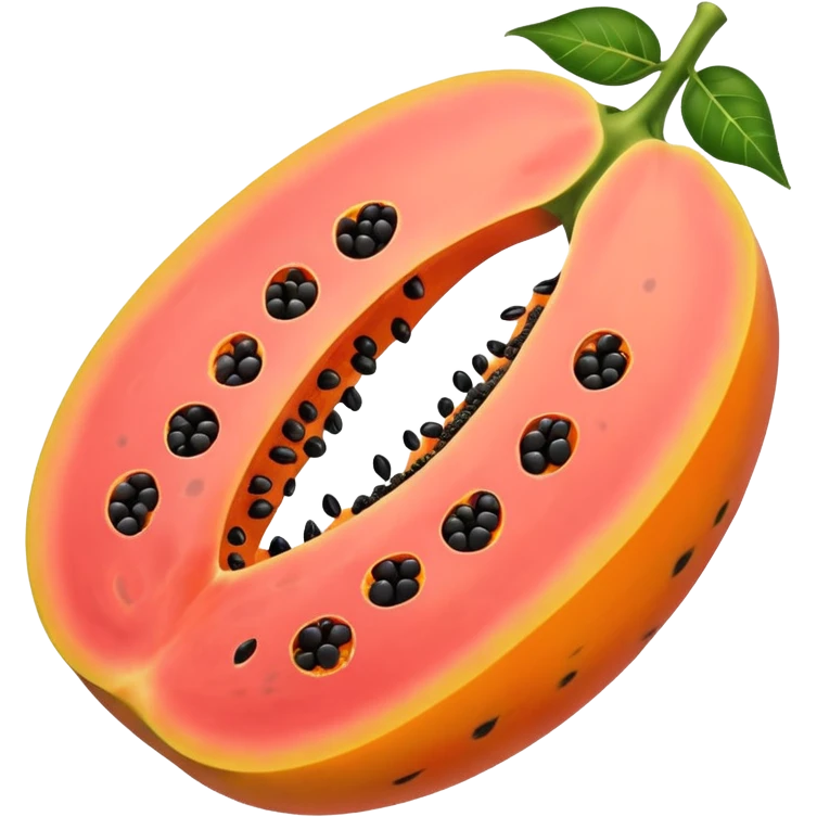 A beautiful papaya fruit is peeled and has black spots.It should be very ripe. emoji