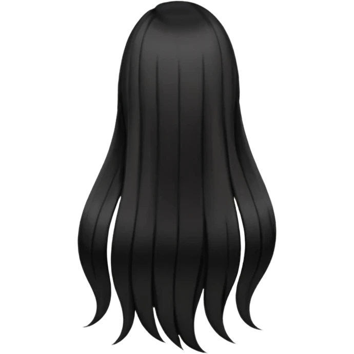 back view of long black hair emoji