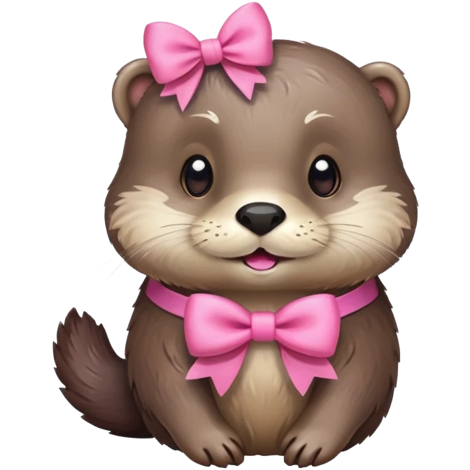 an otter with a pink bow  emoji