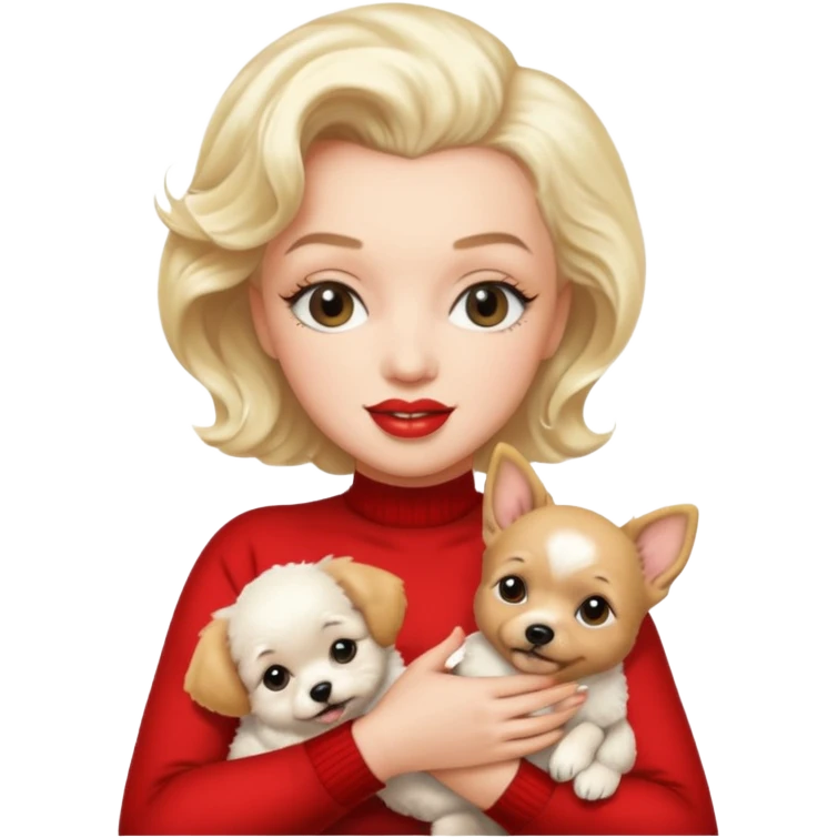 Marilyn Monroe, with cute dog emoji