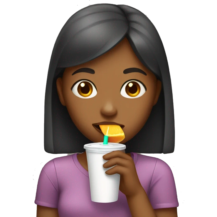 girl drinking a juicebox  emoji