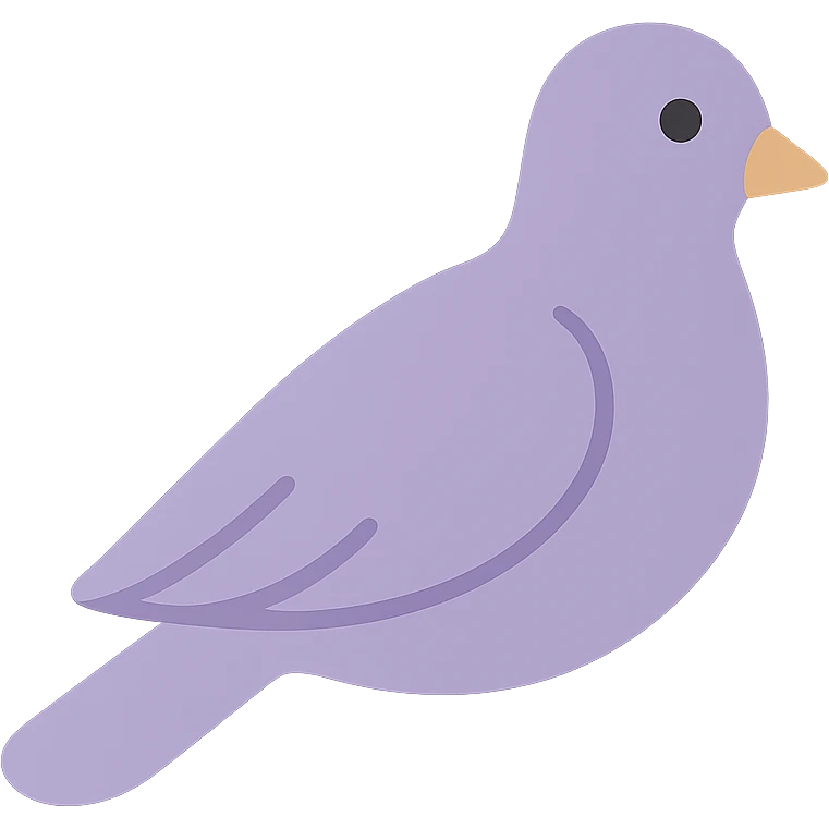 A dull purple Dove  emoji