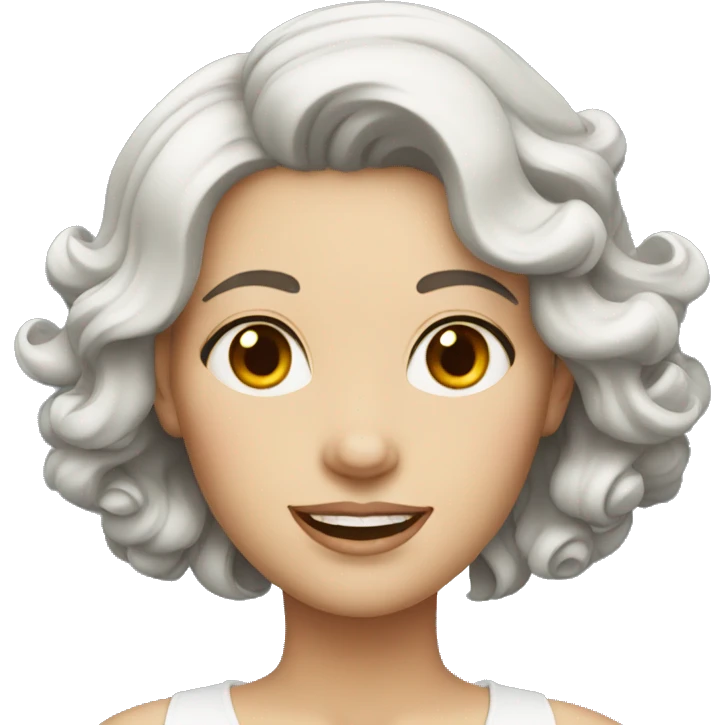 thick white lady with short wavy dark hair emoji