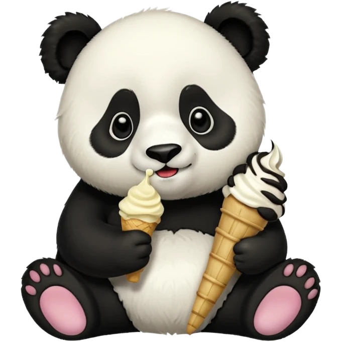 Panda eating ice cream emoji