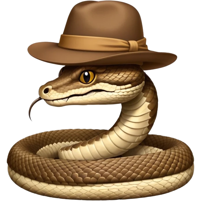 Rattlesnake wearing a hat emoji