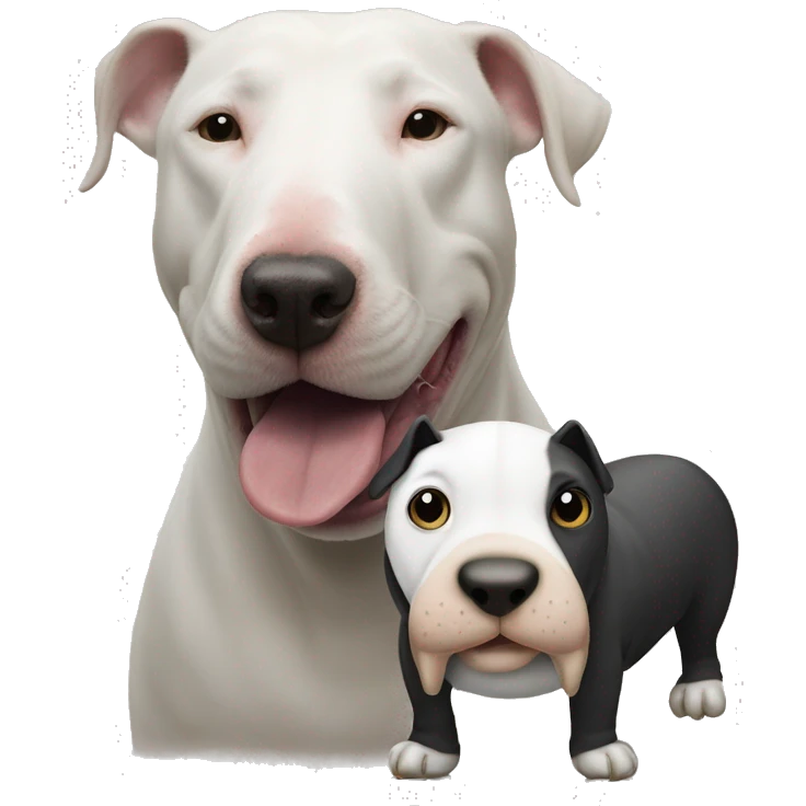Black and white bull terrier and walrus emoji
