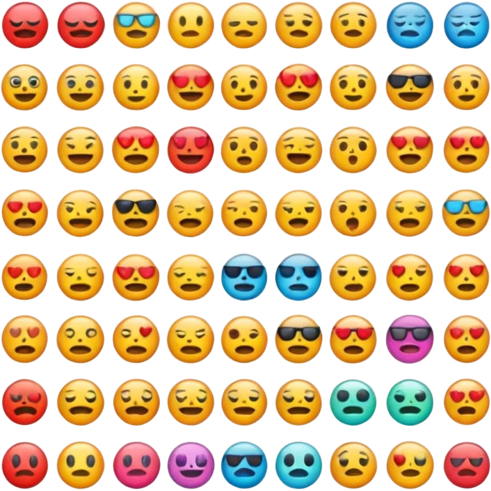 large emoji list but they are purposely screwed up emoji