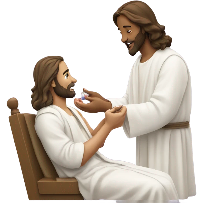 Jesus receiving a manicure emoji