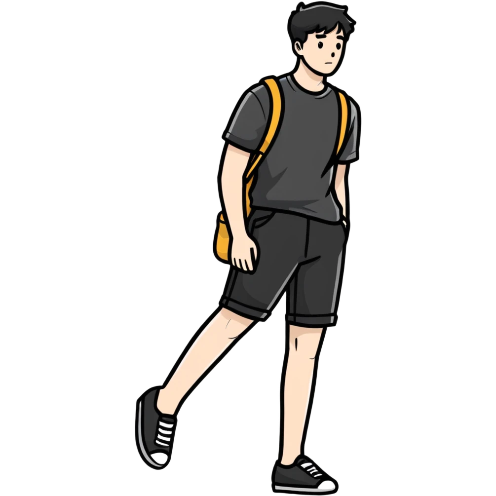 person wearing short black pants emoji