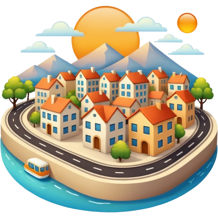 a small city, with it's calm transit emoji