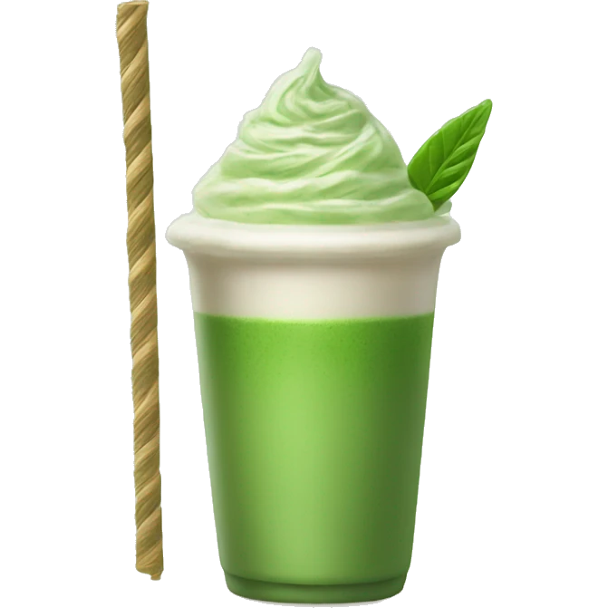 Matcha latte with fancy straw emoji