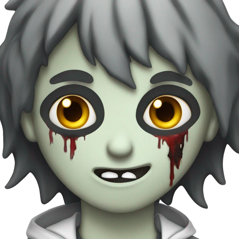 teen boy zombie with dark hair and white shirt emoji