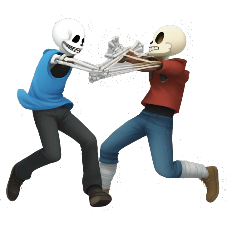 Undertale Sans and papyrus fighting each oth emoji