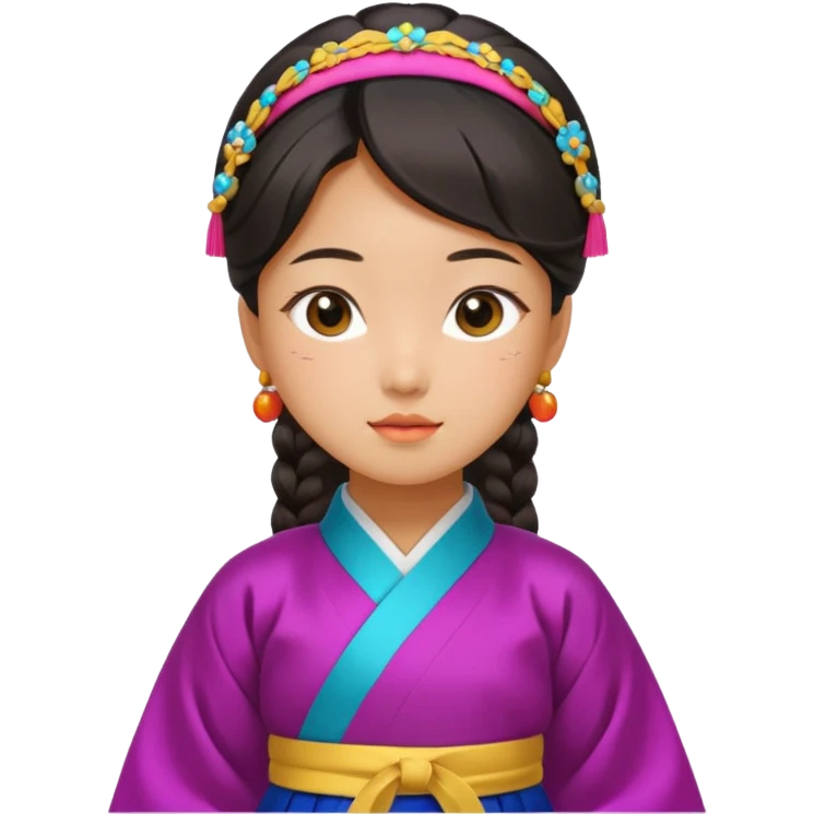 Asian girl wearing traditional Korean clothes emoji