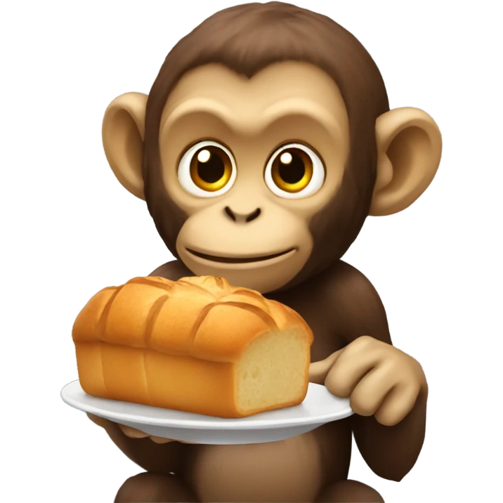 Monkey eating bread emoji