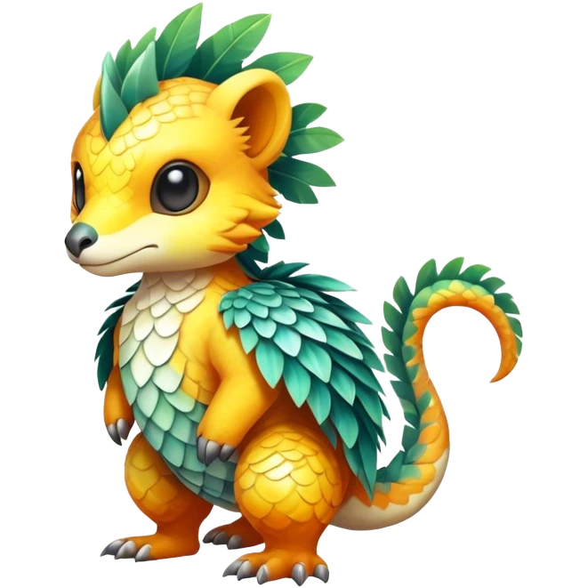 Cute cool fantasy tropical animal hybrid Fakemon full body emoji