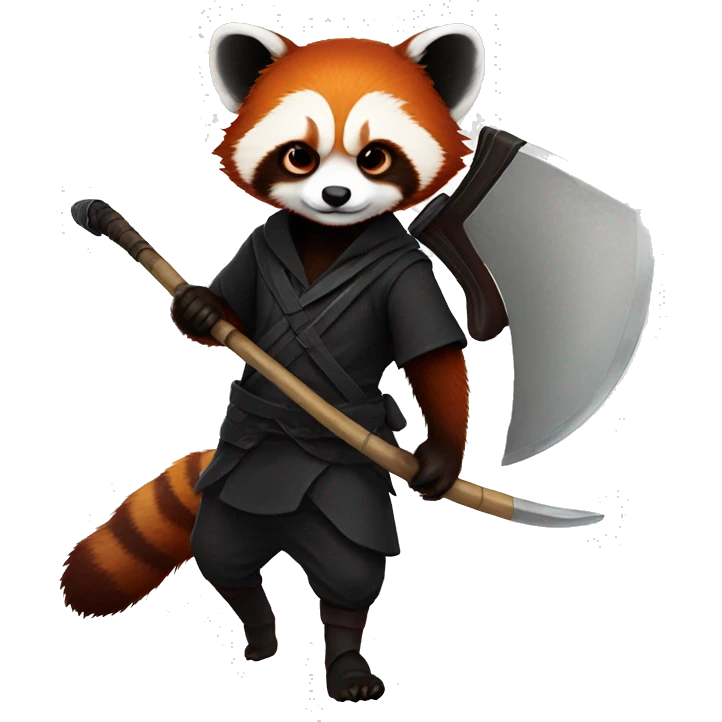 red panda as reaper with scythe emoji