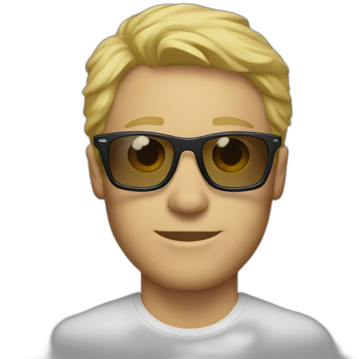 Blonde man wearing oakleys emoji