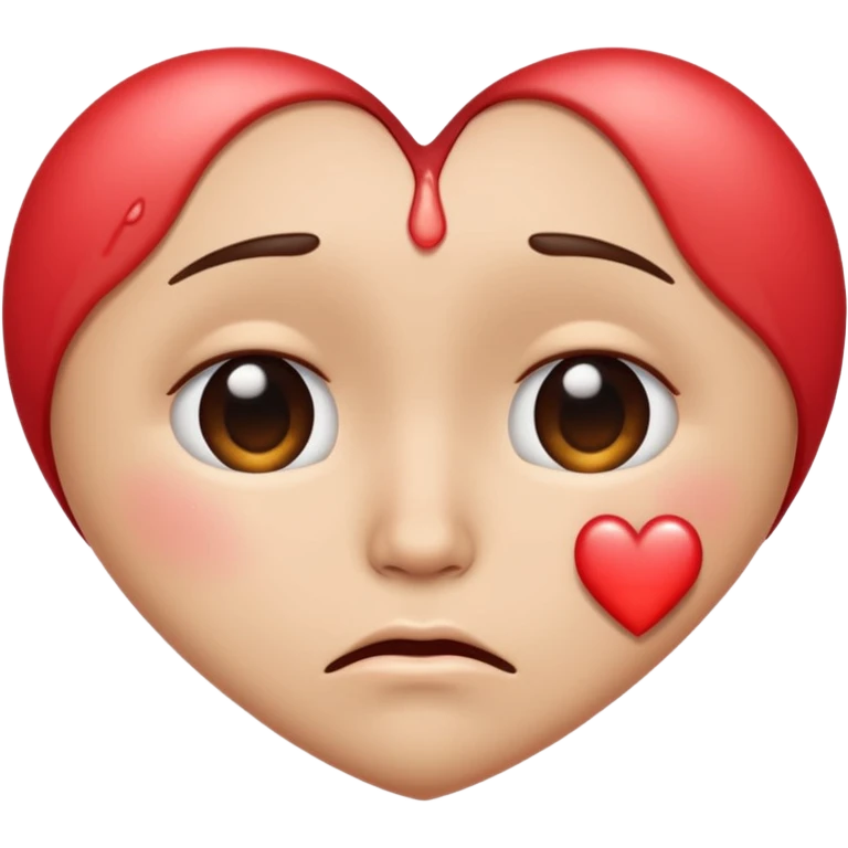 Sad face with heart  emoji