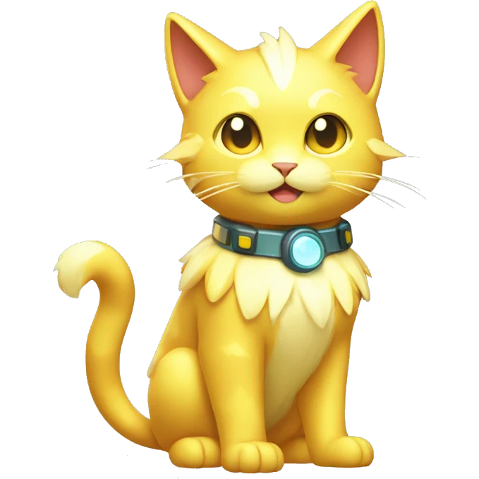 Shiny Electric-type-Fakémon-Cat full body emoji