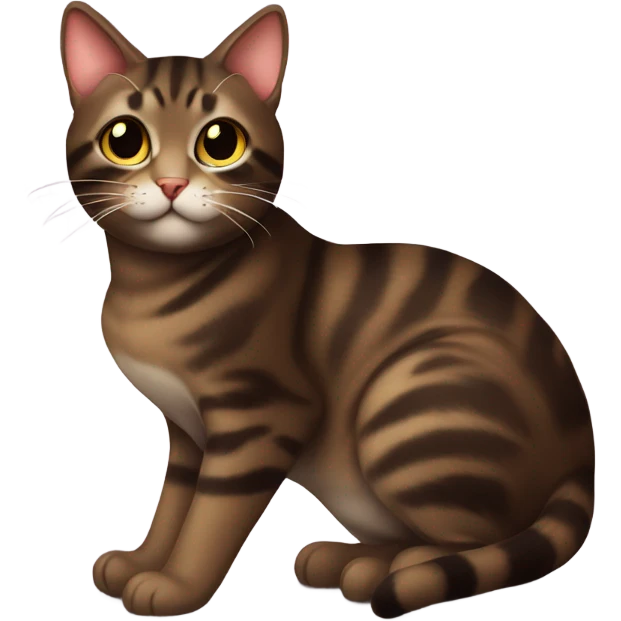 Cute dark brown tabby cat celebrates Christmas  emoji