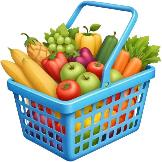 shopping basket full of groceries emoji